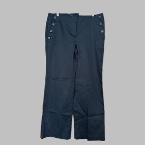 Ann Taylor LOFT Black Button-Detail Marisa Pant